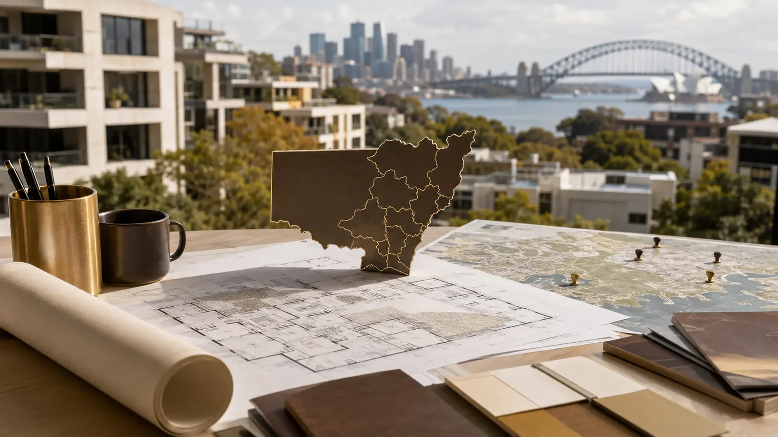 悉尼规划文件及 NSW 地图示意图