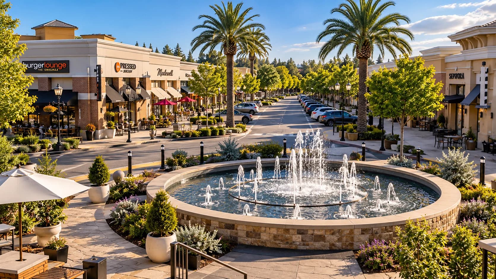 Roseville streetscape and local residential setting