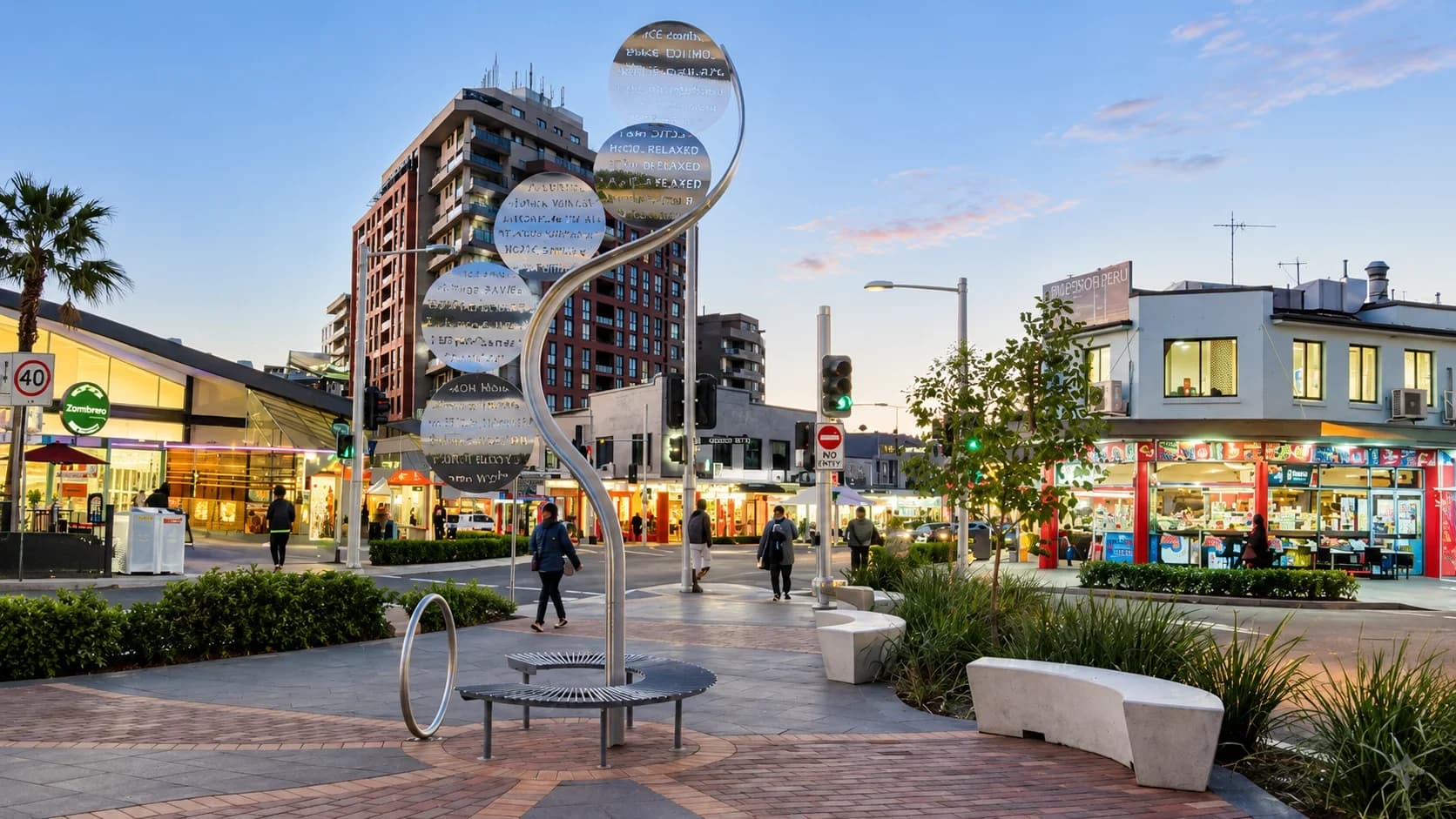 Auburn streetscape and local residential setting