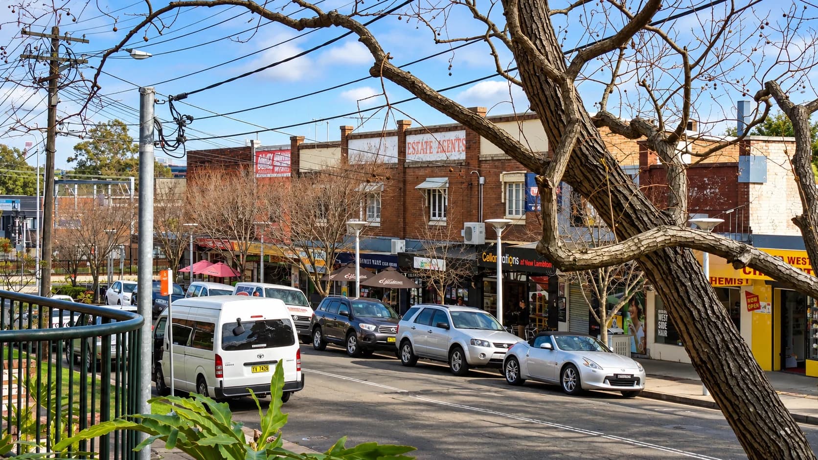Neighbourhood shops near the railway corridor