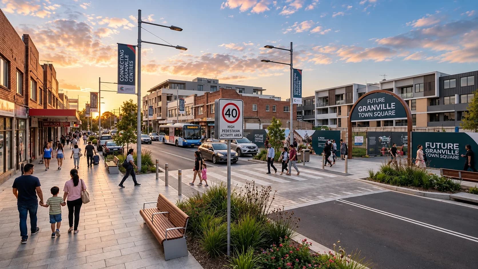 Granville streetscape and local residential setting
