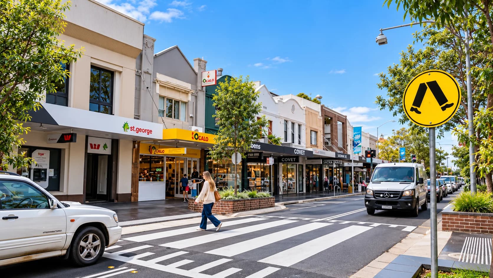 Lane Cove village shopping street near Lane Cove North
