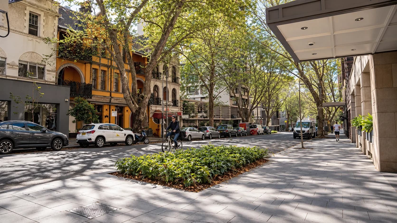 Potts Point streetscape and local residential setting