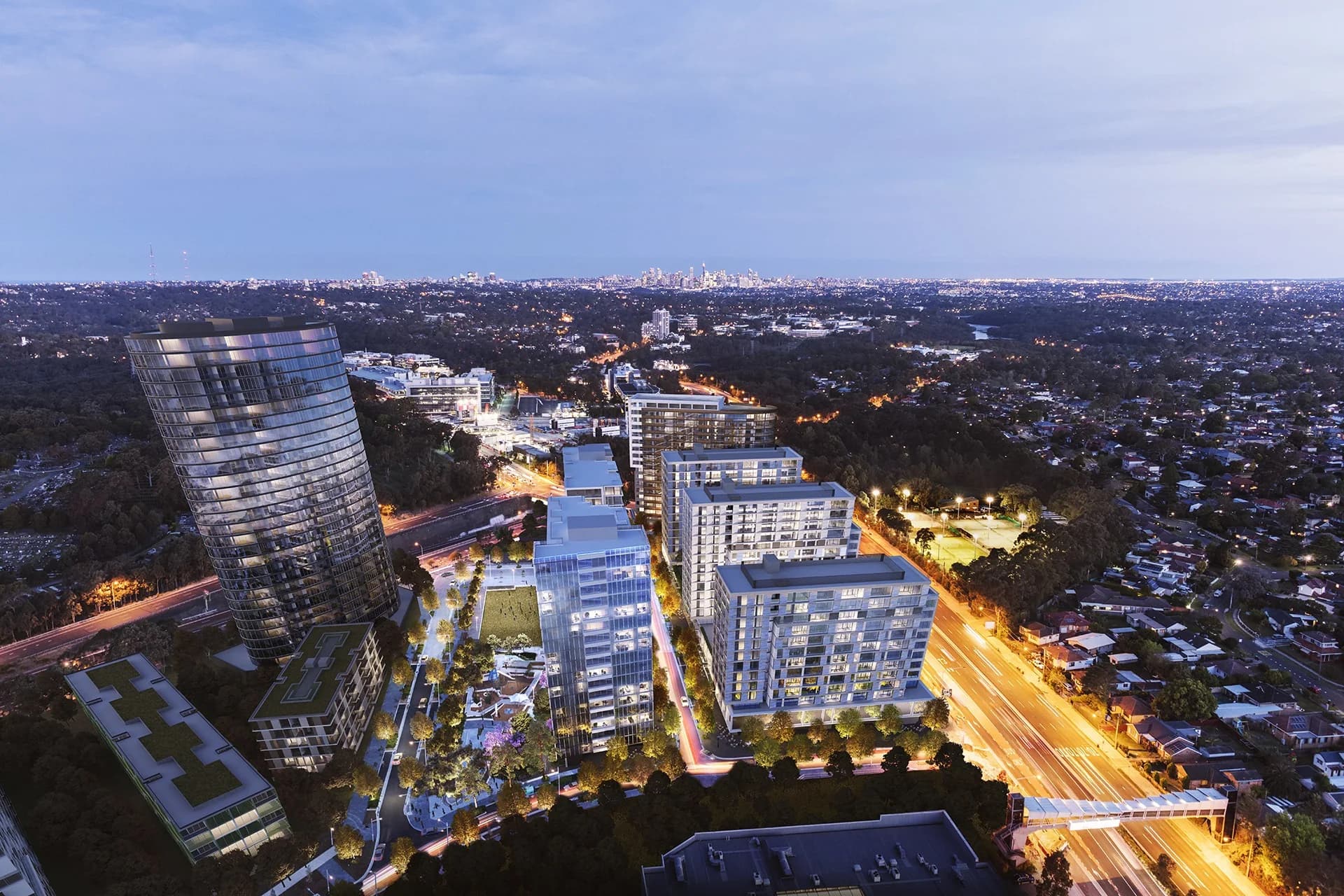 North Ryde apartments and surrounding residential neighbourhoods