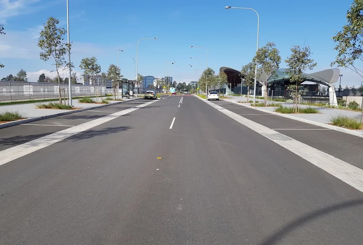 Road beside Bella Vista railway station