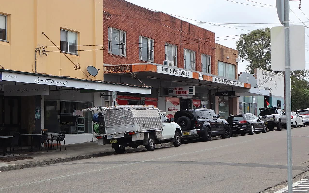 Local streetscape in Carlton, Sydney