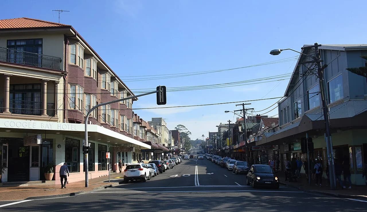 Local streetscape in Coogee, Sydney