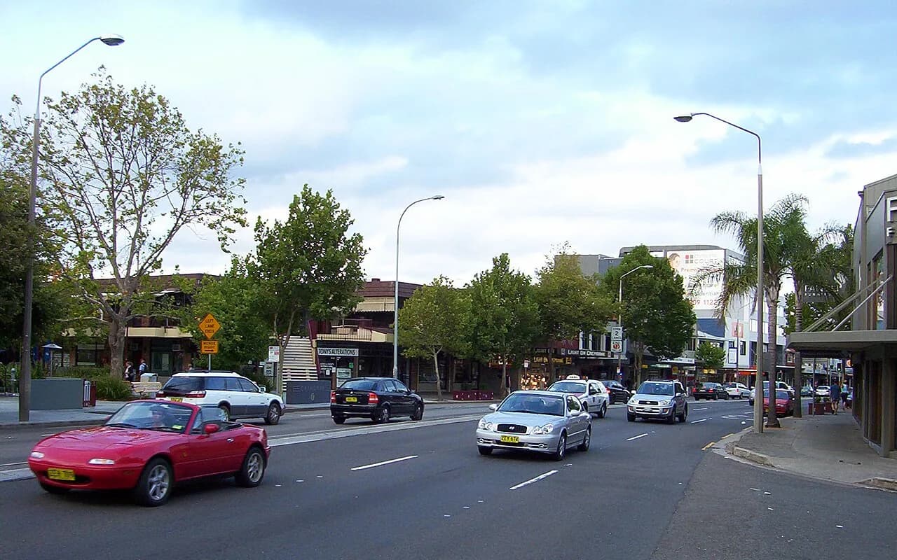 Local streetscape in Cremorne, Sydney