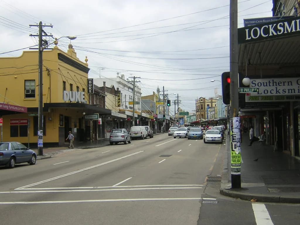 Local streetscape in Enmore, Sydney
