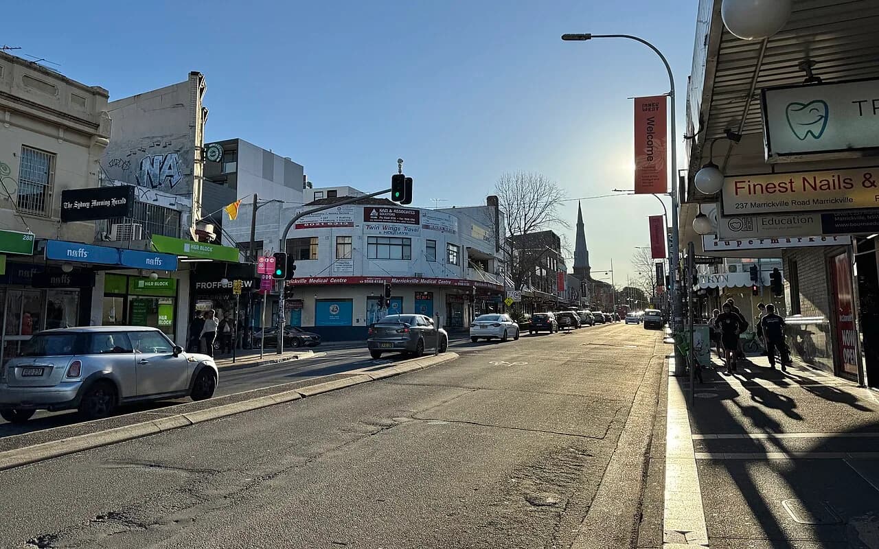 Local streetscape in Marrickville, Sydney