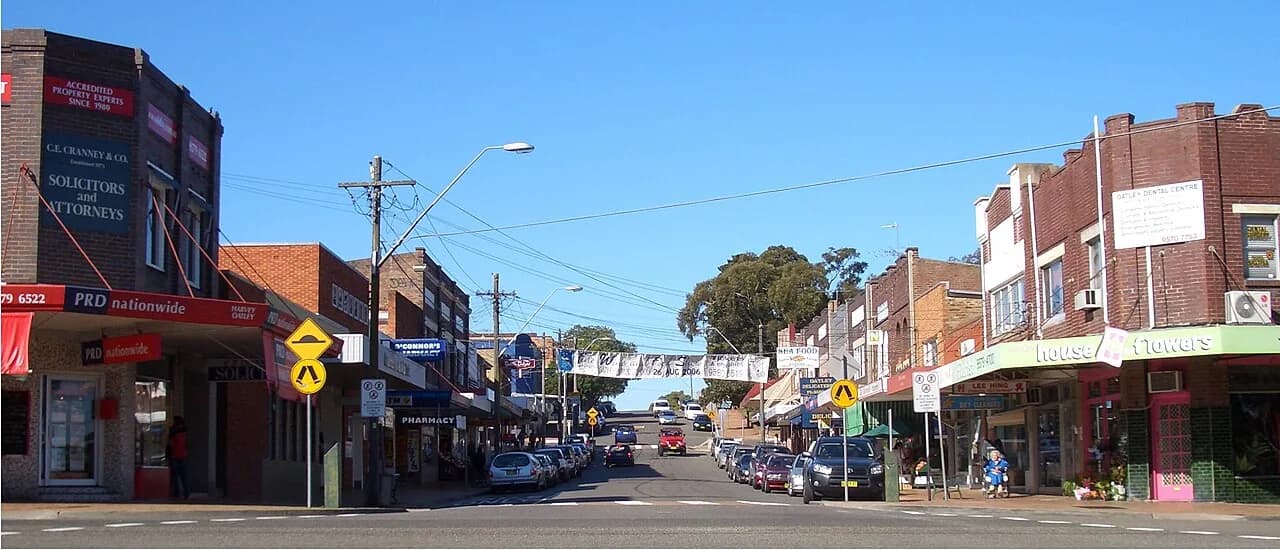 Local streetscape in Oatley, Sydney