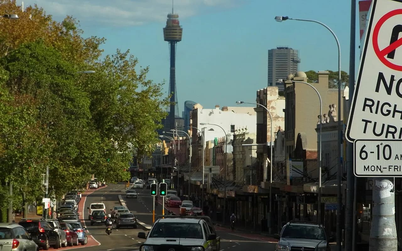 Local streetscape in Paddington, Sydney