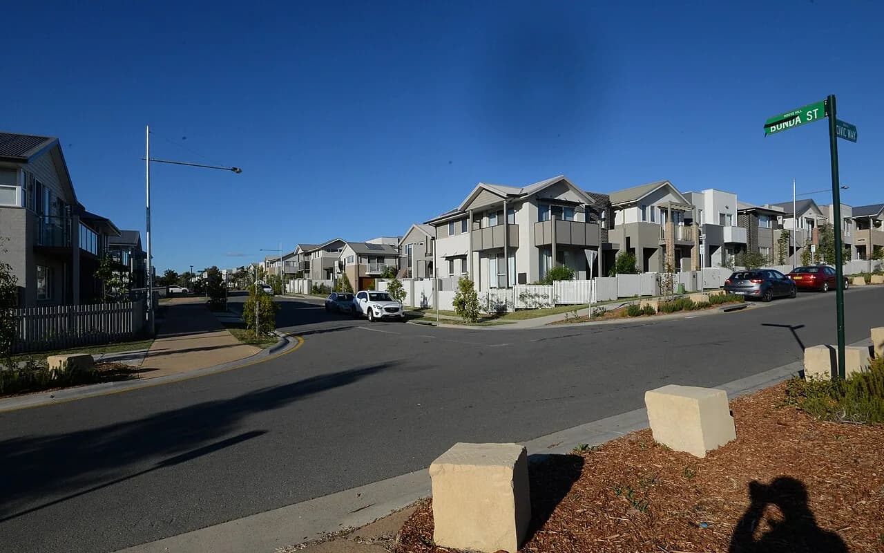 Local streetscape in Rouse Hill, Sydney