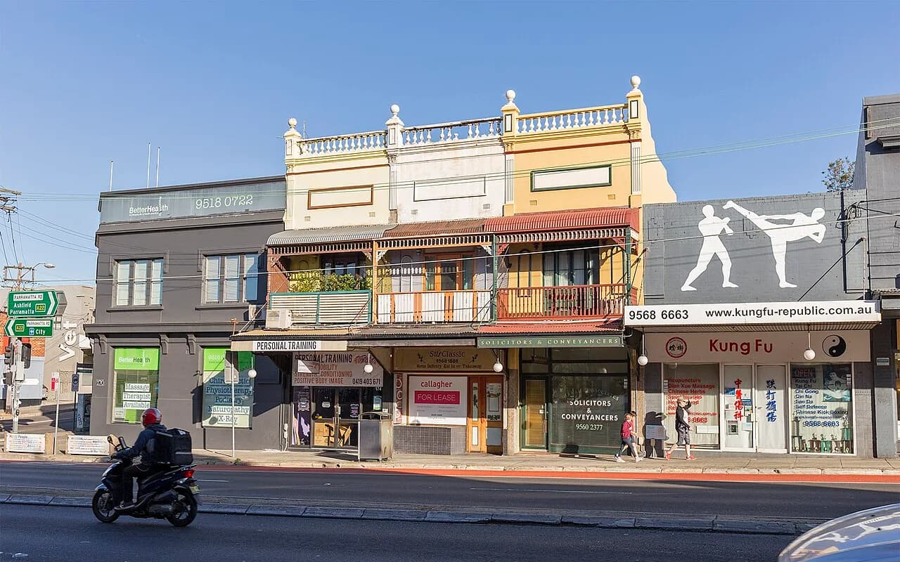 Local streetscape in Stanmore, Sydney