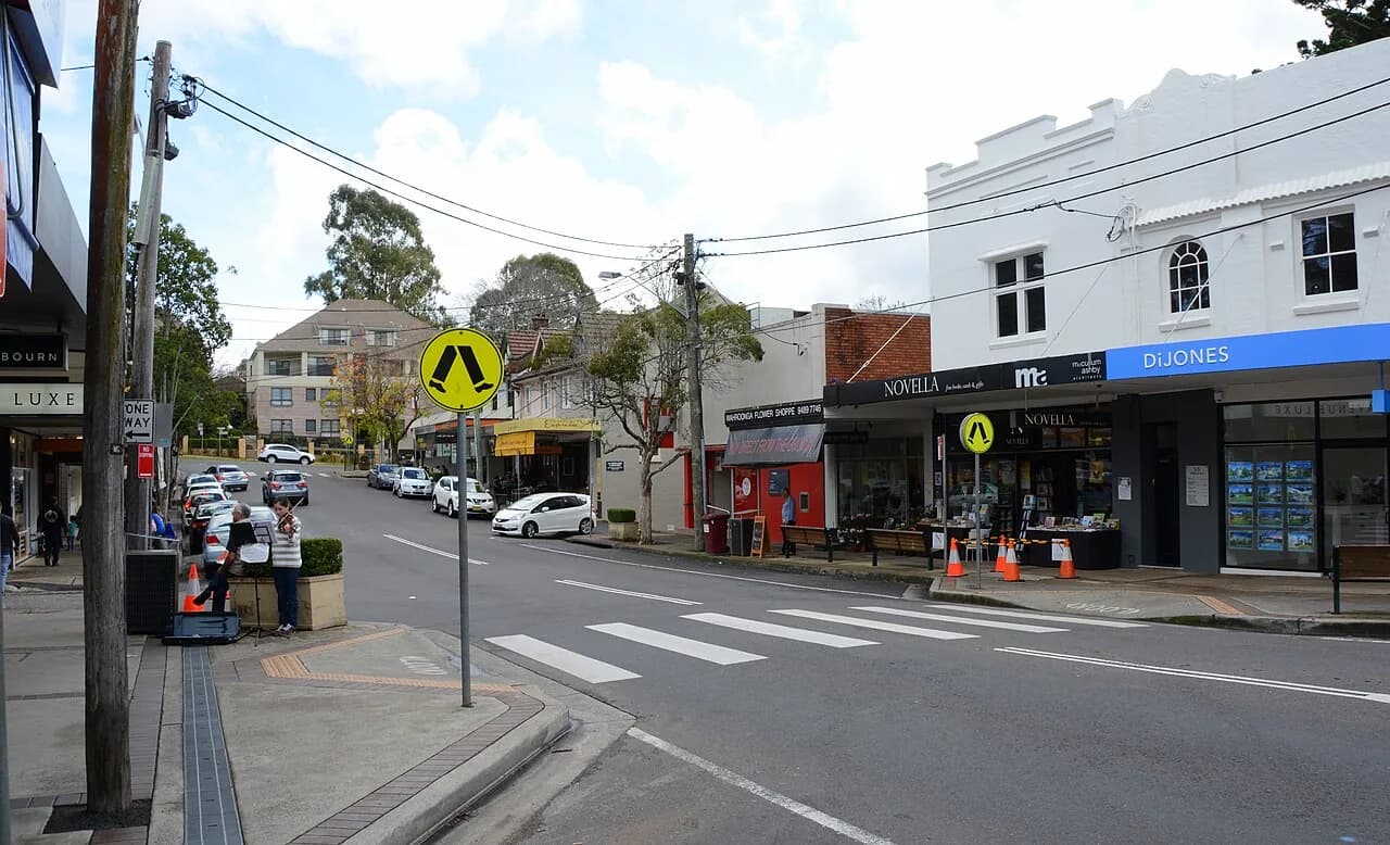 Local streetscape in Wahroonga, Sydney