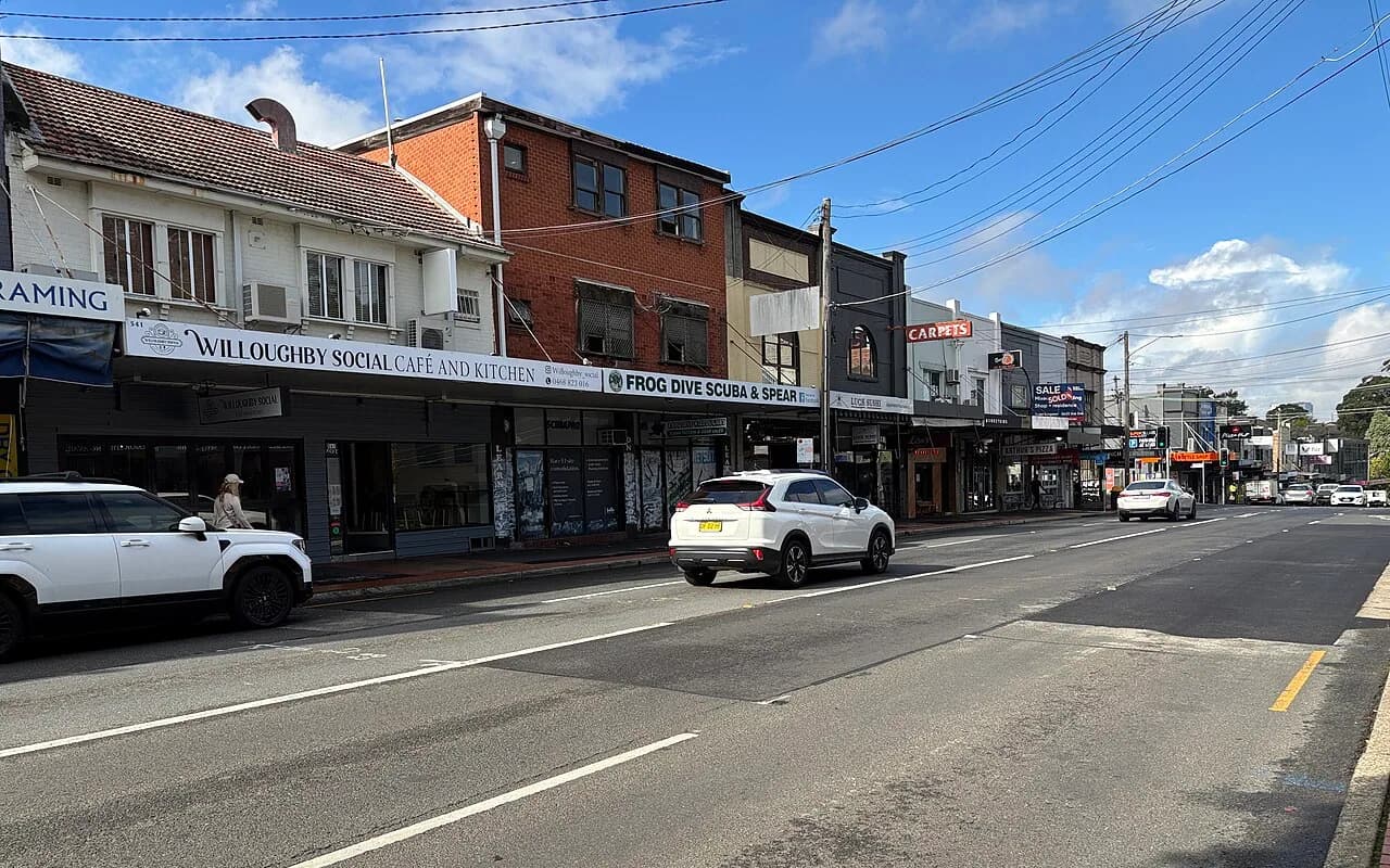 Local streetscape in Willoughby, Sydney