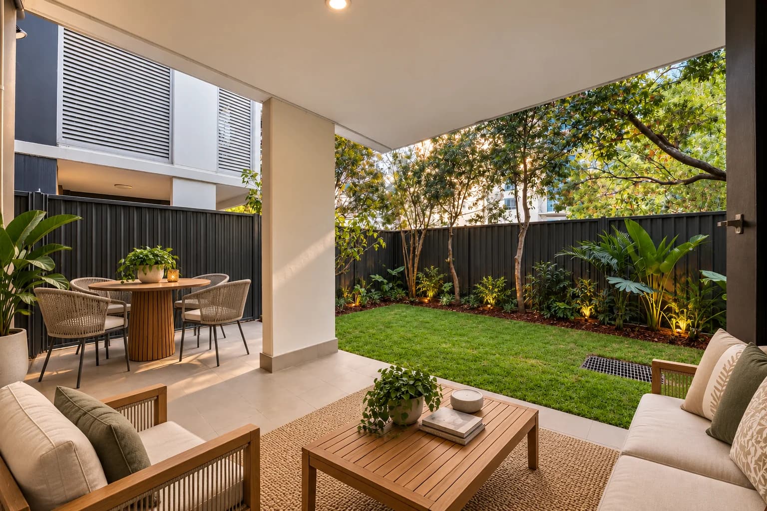 Ground-floor residential terrace and garden